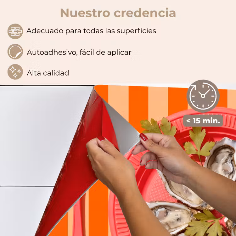 Salpicaderos de cocina - Comida - Ostras - Marisco - Naranja - Moderno — 4
