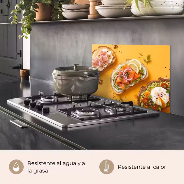 Salpicaderos de cocina - Comida - Pan - Desayuno - Moderno - Colorido — 2
