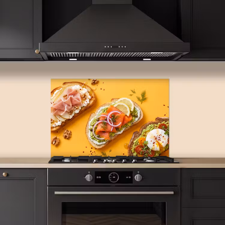 Salpicaderos de cocina - Comida - Pan - Desayuno - Moderno - Colorido — 5