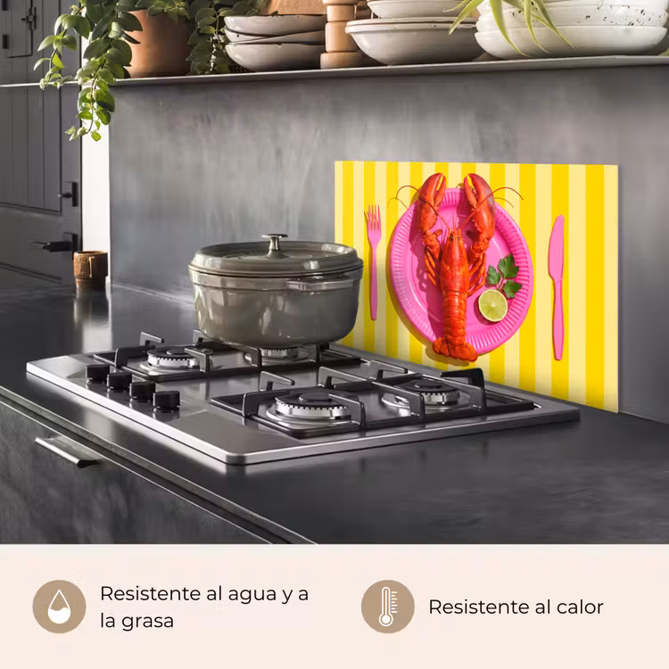 Salpicaderos de cocina - Comida - Rosa - Amarillo - Moderno - Culinario — 2