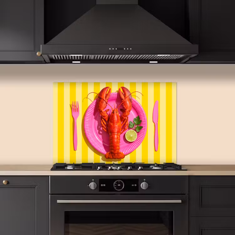 Salpicaderos de cocina - Comida - Rosa - Amarillo - Moderno - Culinario — 5