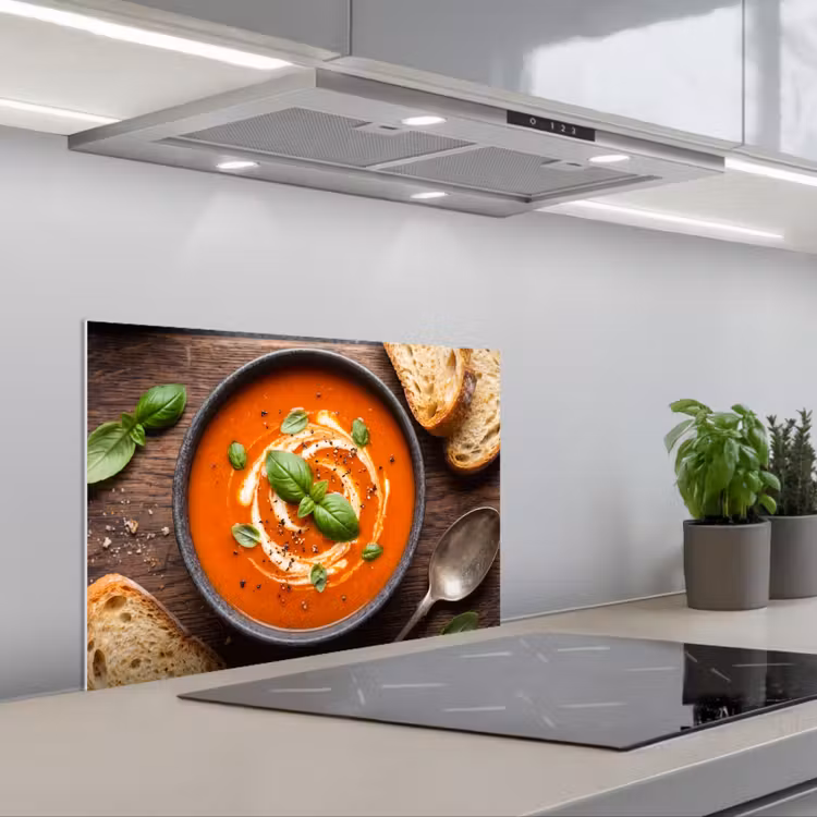 Salpicaderos de cocina - Comida - Sopa - Albahaca - Rústico - Rojo — 1