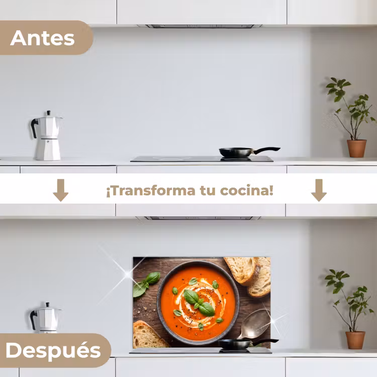 Salpicaderos de cocina - Comida - Sopa - Albahaca - Rústico - Rojo — 7
