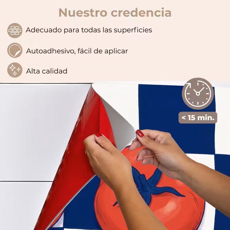 Salpicaderos de cocina - Comida - Tomates - Cocina - Ilustración - Rojo-Azul — 4