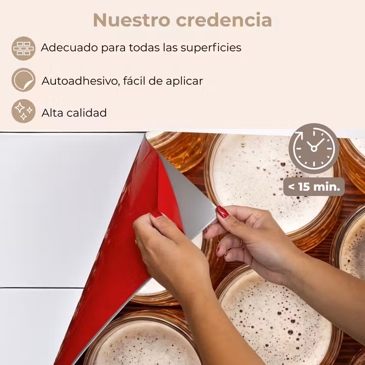 Salpicaderos de cocina - Comida - Vasos - Bebidas - Patrón - Marrón — 4