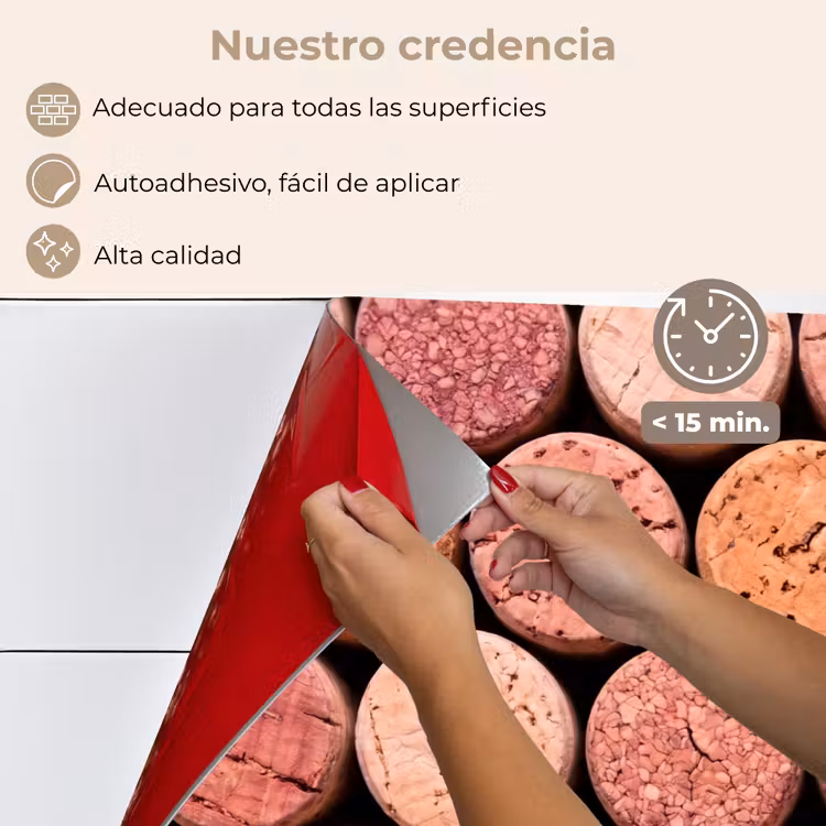 Salpicaderos de cocina - Corcho - Estampado - Abstracto - Moderno - Rojo — 4