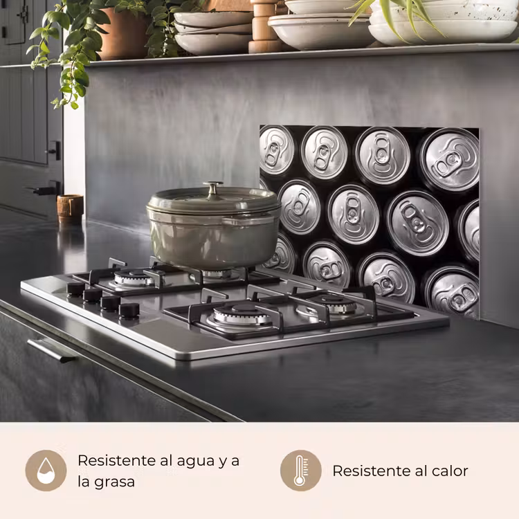 Salpicaderos de cocina - Latas - Aluminio - Estampado - Industrial - Plata — 2