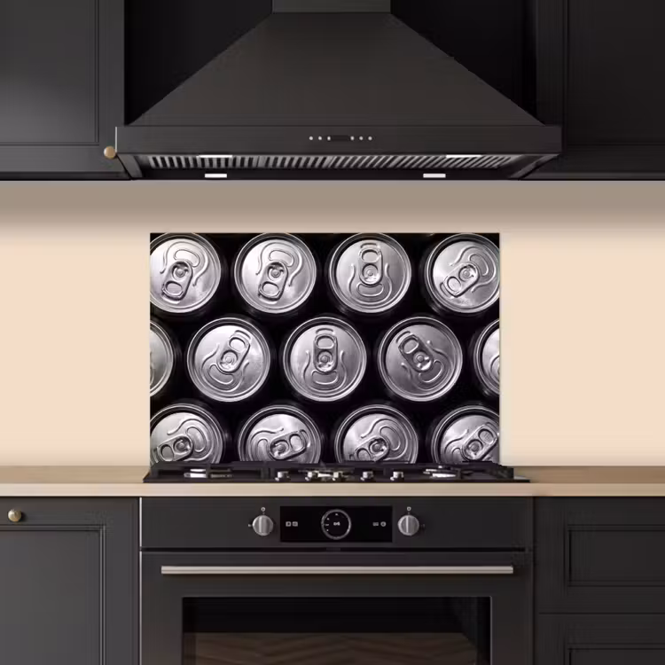 Salpicaderos de cocina - Latas - Aluminio - Estampado - Industrial - Plata — 5