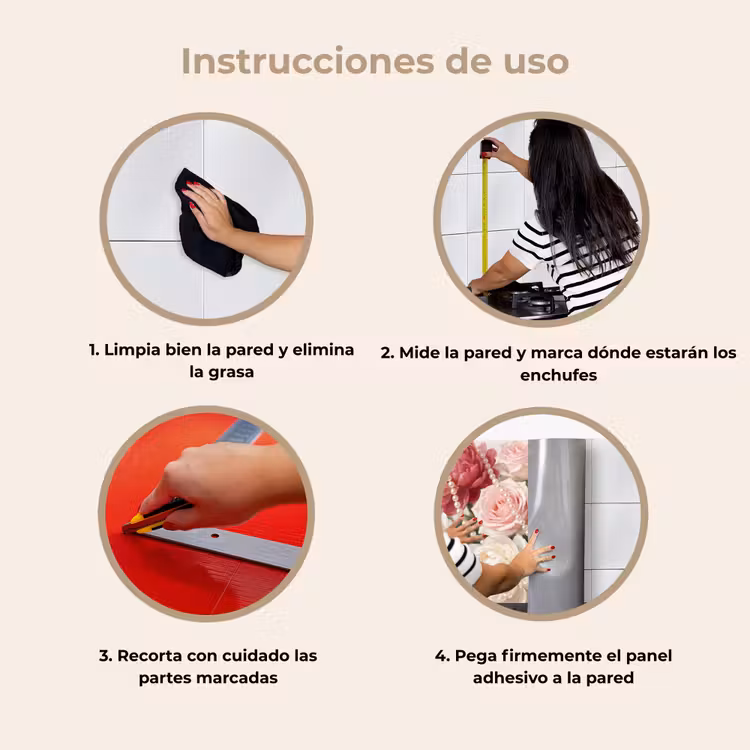 Revestimiento cocina - Flores - Perlas - Romanticismo - Clásico - Rosa — 8