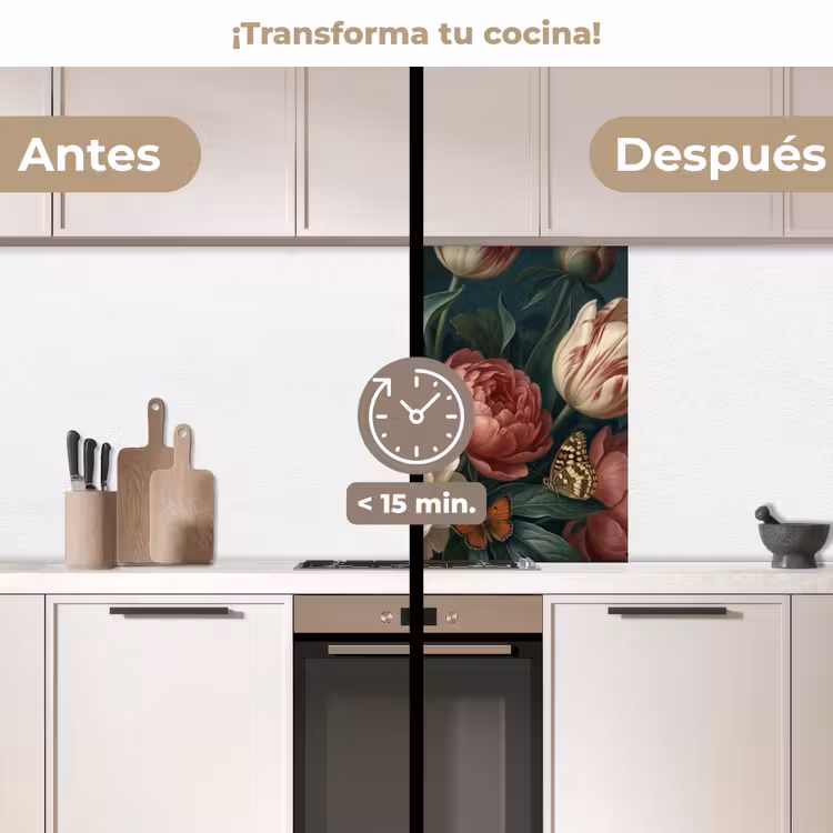 Revestimiento cocina - Flores - Ramo - Naturaleza - Clásico - Oscuro — 2