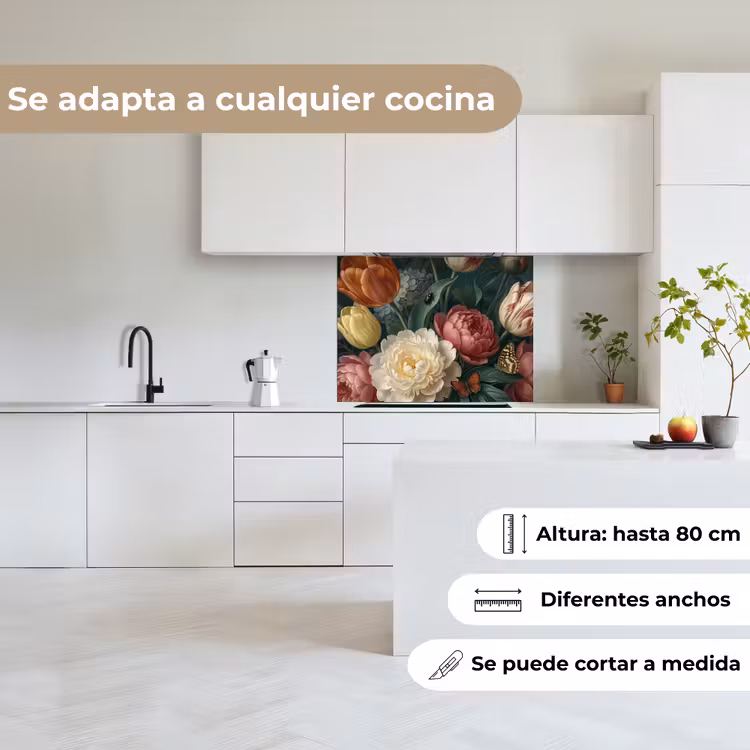Revestimiento cocina - Flores - Ramo - Naturaleza - Clásico - Oscuro — 6