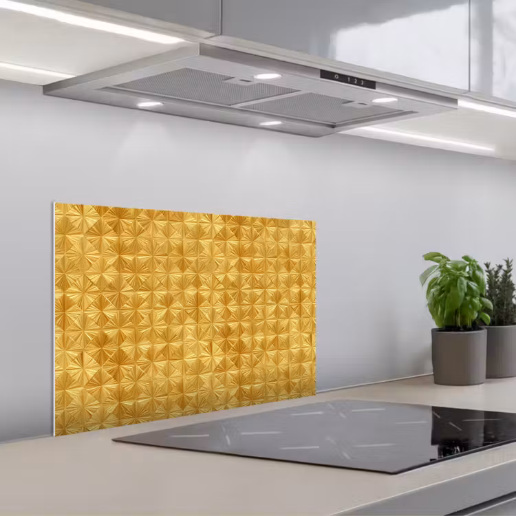 Salpicaderos de cocina - Azulejos - Geométricos - En relieve - Dorados — 1