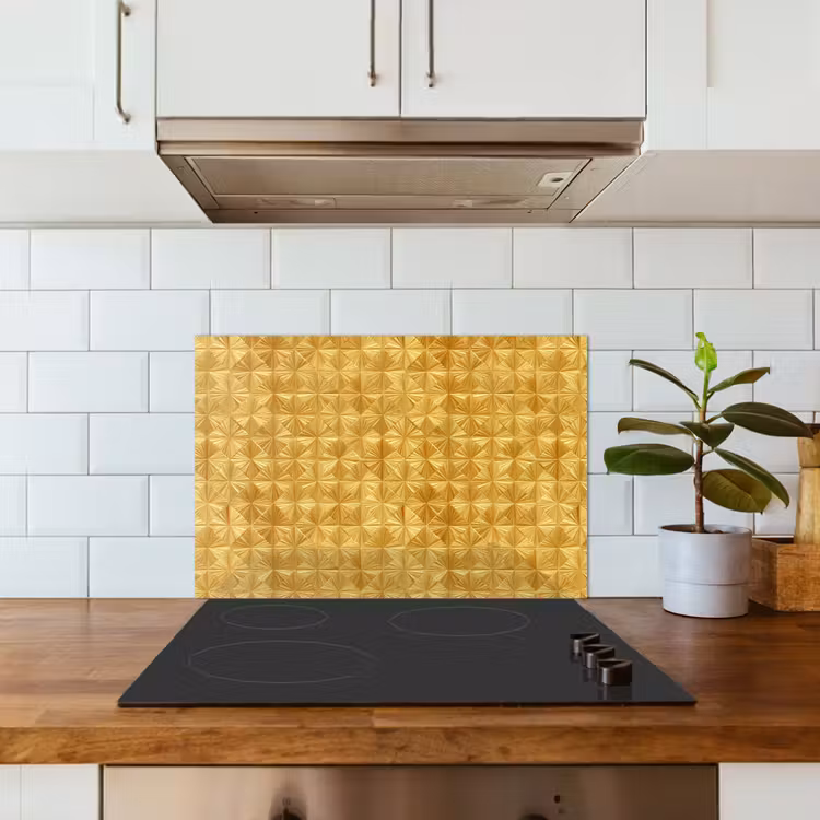 Salpicaderos de cocina - Azulejos - Geométricos - En relieve - Dorados — 3