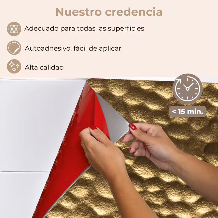 Salpicaderos de cocina - Martillado - Relieve - Textura - Bronce dorado — 4
