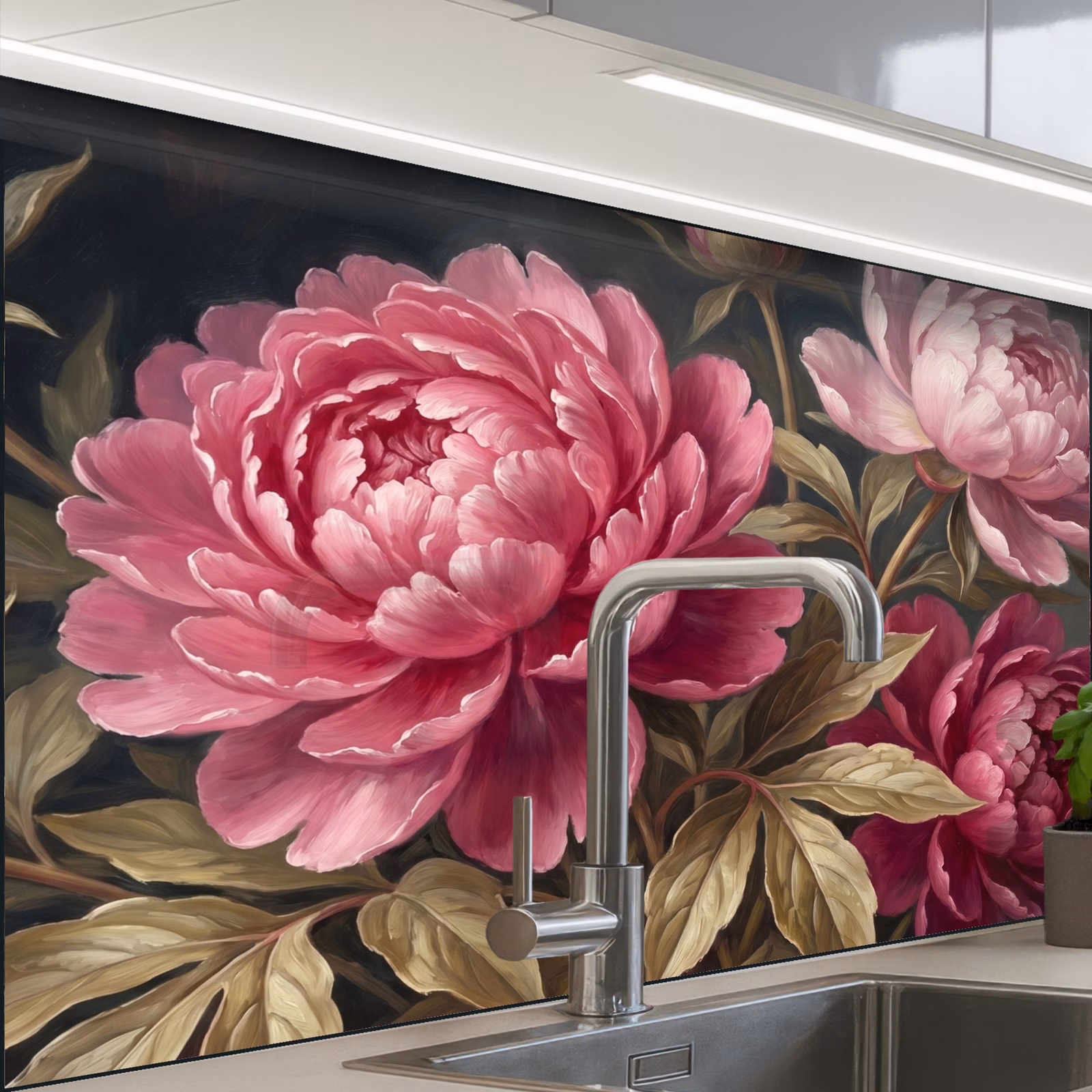 Revestimiento cocina - Flores - Rosa - Clásico - Naturaleza — 1
