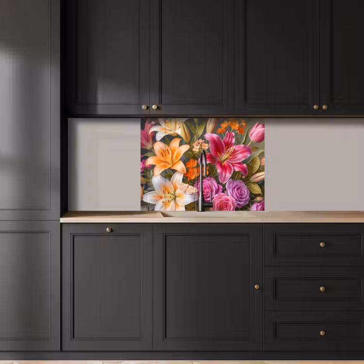 Revestimiento cocina - Flores - Ramo - Naturaleza - Colorido - Moderno — 5