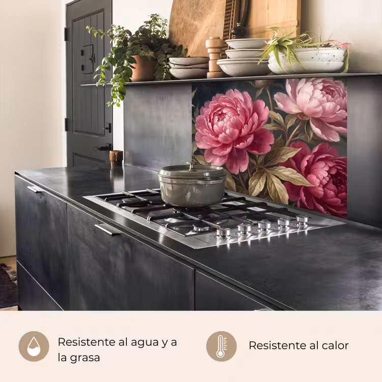 Revestimiento cocina - Flores - Rosa - Clásico - Naturaleza — 4