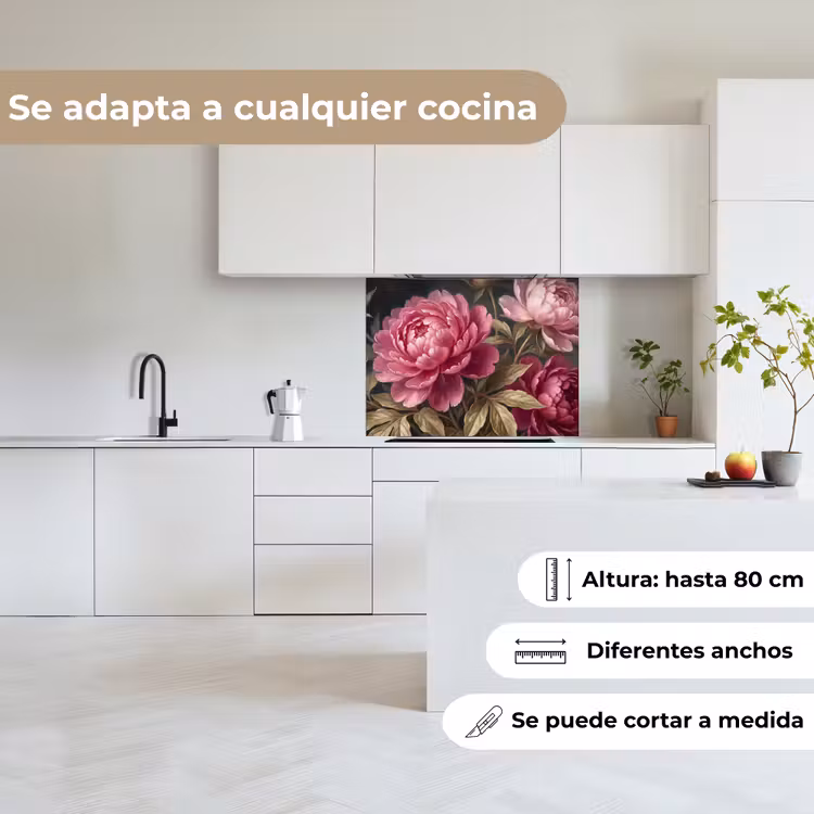 Revestimiento cocina - Flores - Rosa - Clásico - Naturaleza — 6