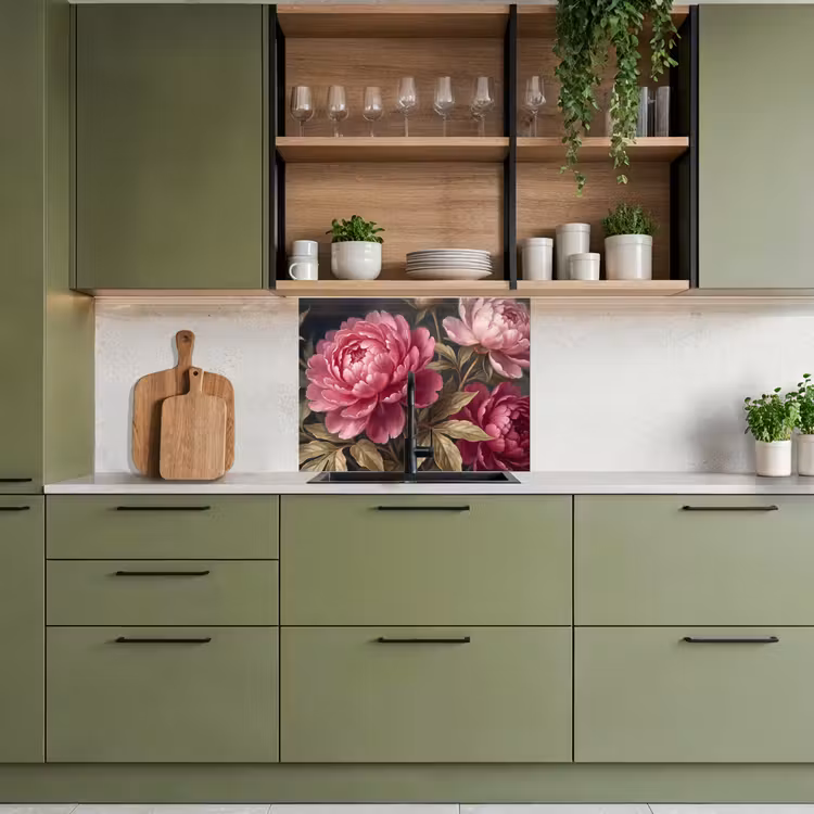 Revestimiento cocina - Flores - Rosa - Clásico - Naturaleza — 7