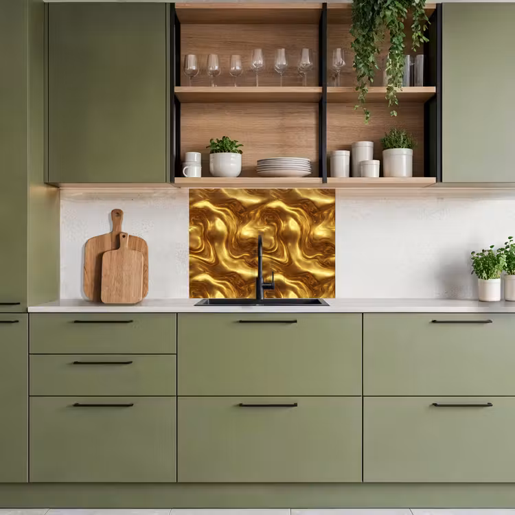 Revestimiento cocina - Textura - Líquido - Orgánico - Dorado — 7