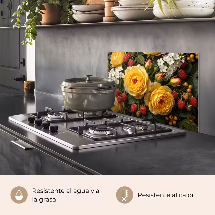 Salpicaderos de cocina - Flores - Ramo - Naturaleza - Clásico - Amarillo — 2