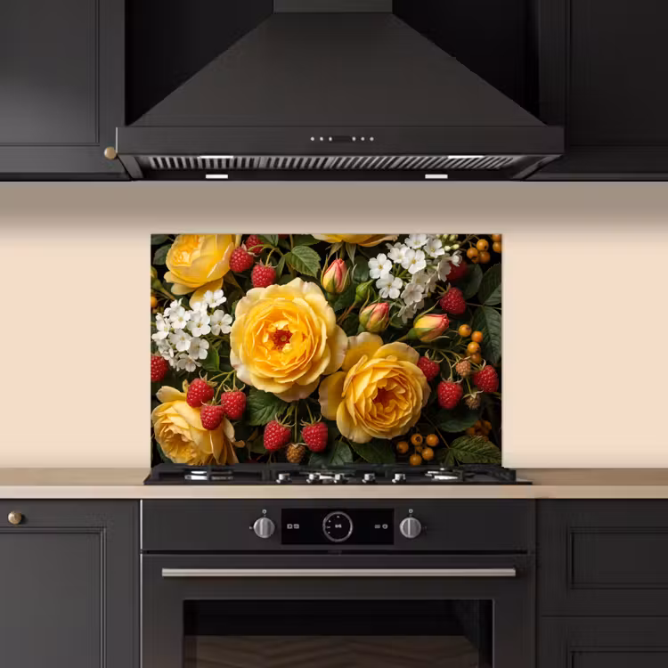 Salpicaderos de cocina - Flores - Ramo - Naturaleza - Clásico - Amarillo — 5
