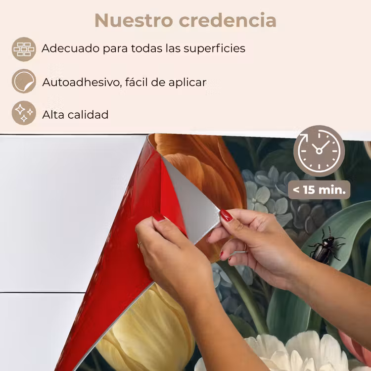 Salpicaderos de cocina - Flores - Ramo - Naturaleza - Clásico - Oscuro — 4