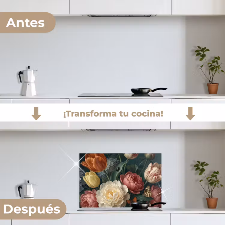 Salpicaderos de cocina - Flores - Ramo - Naturaleza - Clásico - Oscuro — 7