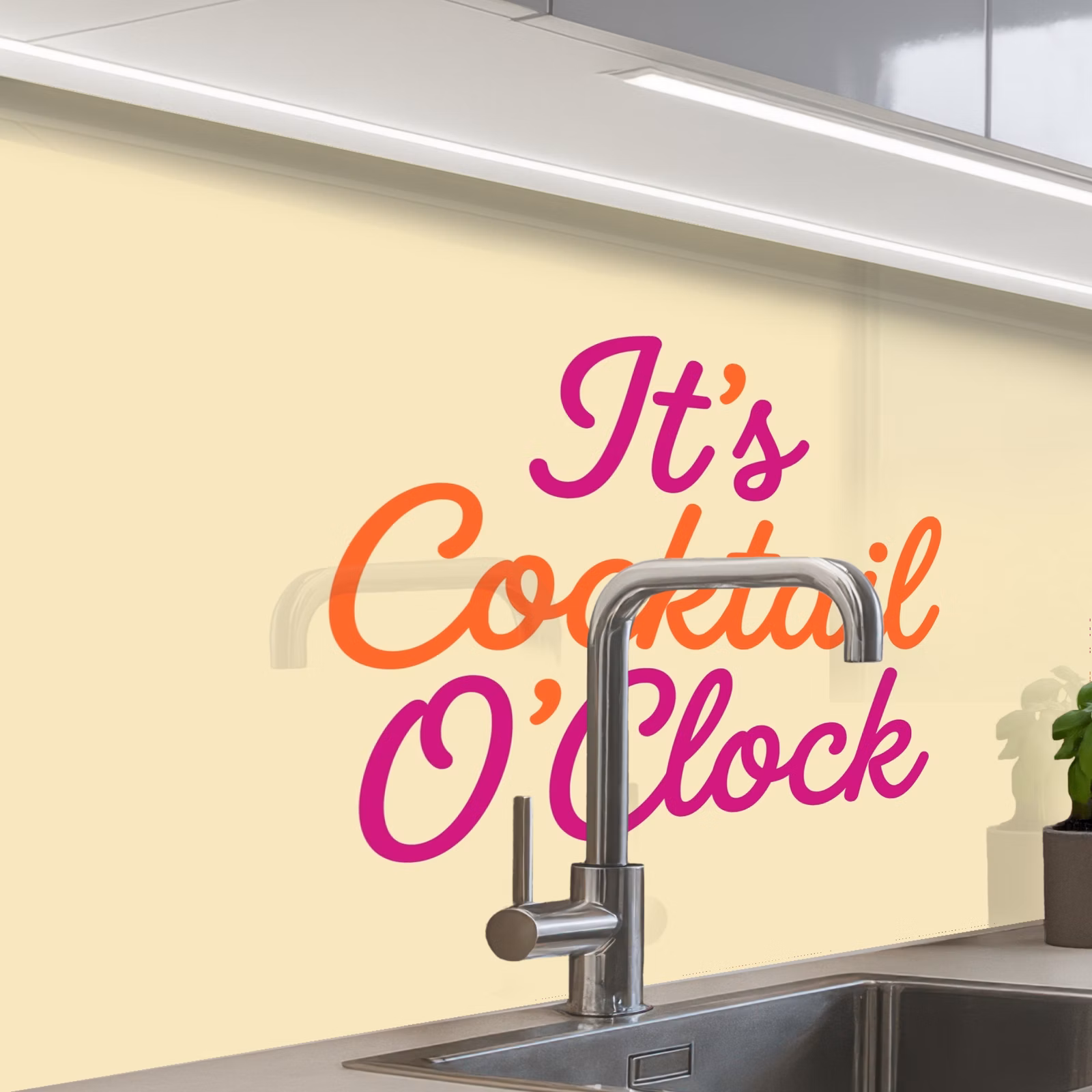 Revestimiento cocina - Cocktail O'Clock - Amarillo - Retro — 1