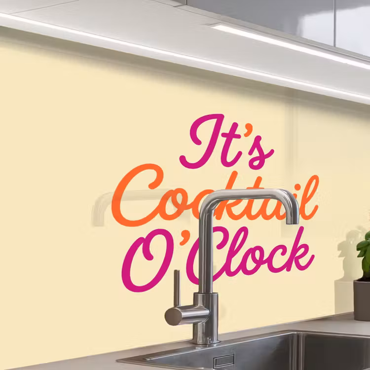 Revestimiento cocina - Cocktail O'Clock - Amarillo - Retro — 1