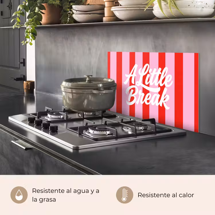 Salpicaderos de cocina - A Little Break - Rayas - Rojo - Rosa — 2