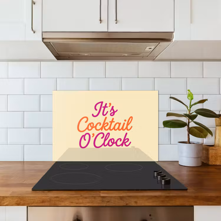 Salpicaderos de cocina - Cocktail O'Clock - Amarillo - Retro — 3