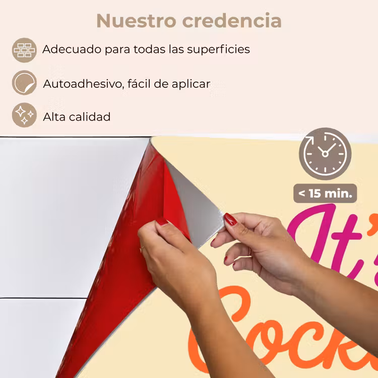 Salpicaderos de cocina - Cocktail O'Clock - Amarillo - Retro — 4