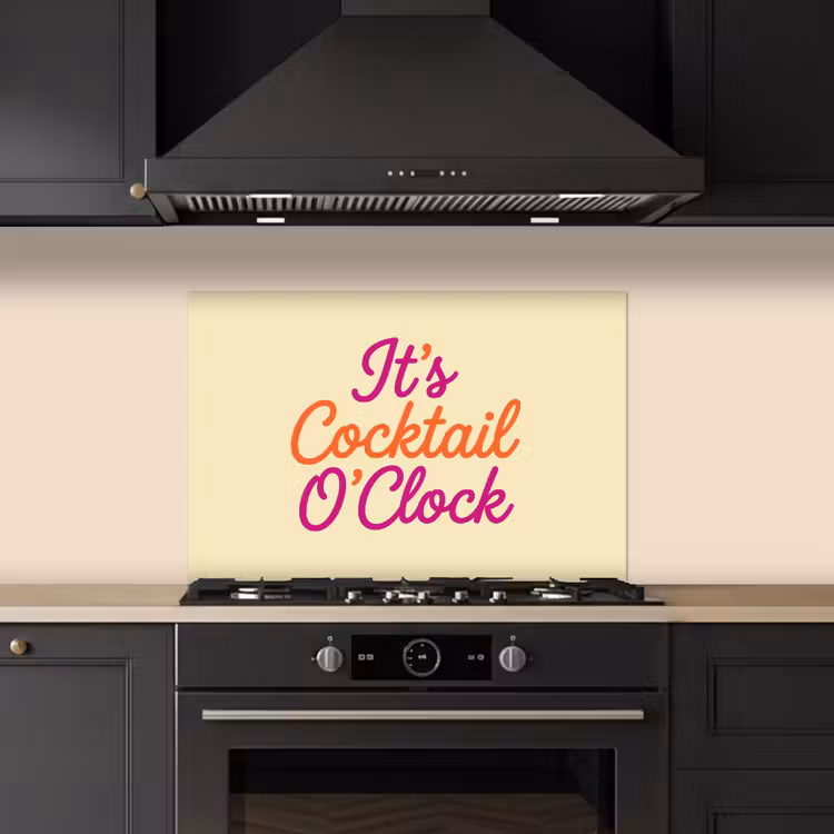 Salpicaderos de cocina - Cocktail O'Clock - Amarillo - Retro — 5