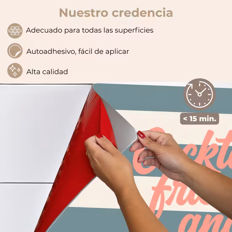 Salpicaderos de cocina - Cócteles - Rayas - Azul - Coral — 4