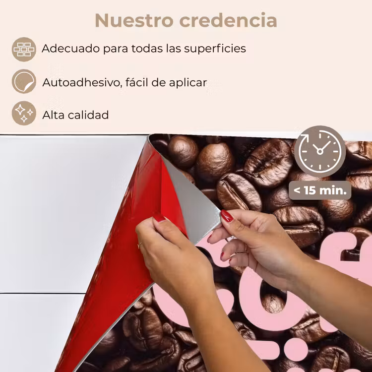 Salpicaderos de cocina - Coffee First - Granos de café - Rosa — 4