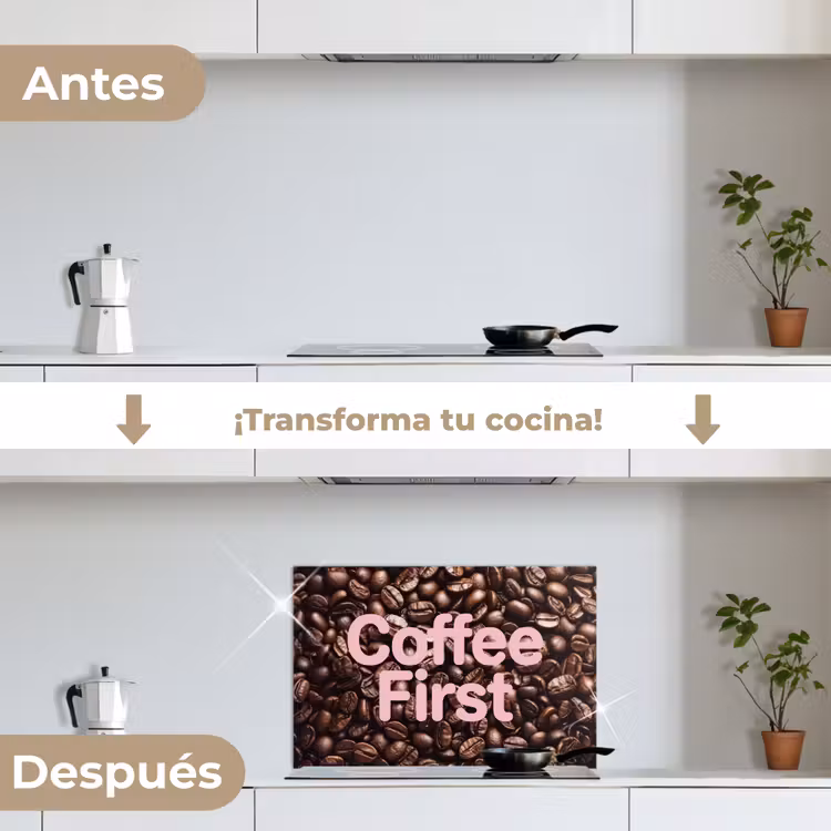 Salpicaderos de cocina - Coffee First - Granos de café - Rosa — 7