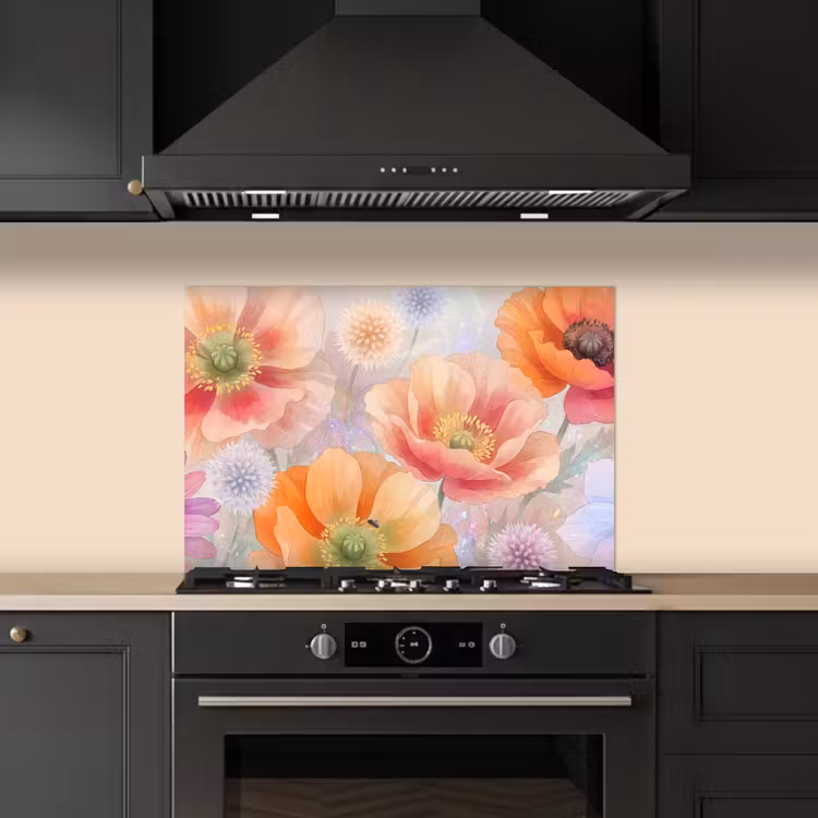 Salpicaderos de cocina - Flores - Acuarela - Naturaleza - Moderno - Colorido — 5