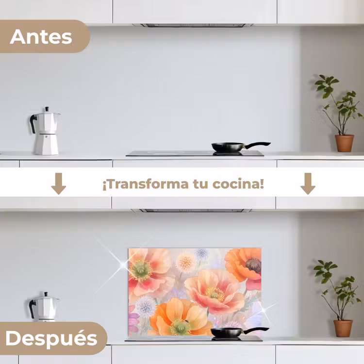 Salpicaderos de cocina - Flores - Acuarela - Naturaleza - Moderno - Colorido — 7