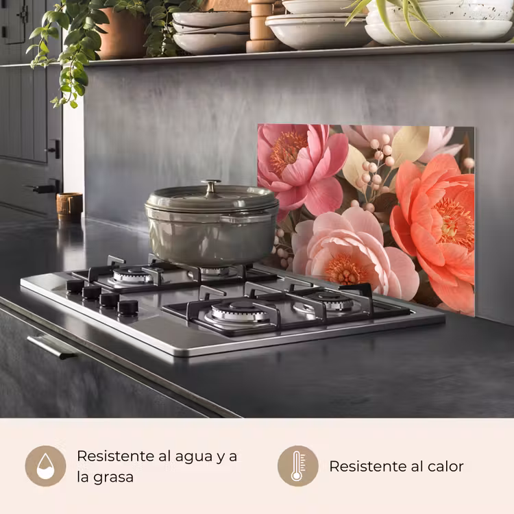 Salpicaderos de cocina - Flores - Floración - Suave - Coral - Decoración — 2