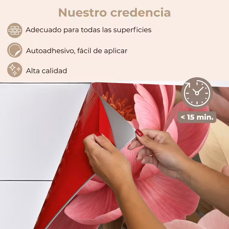 Salpicaderos de cocina - Flores - Floración - Suave - Coral - Decoración — 4