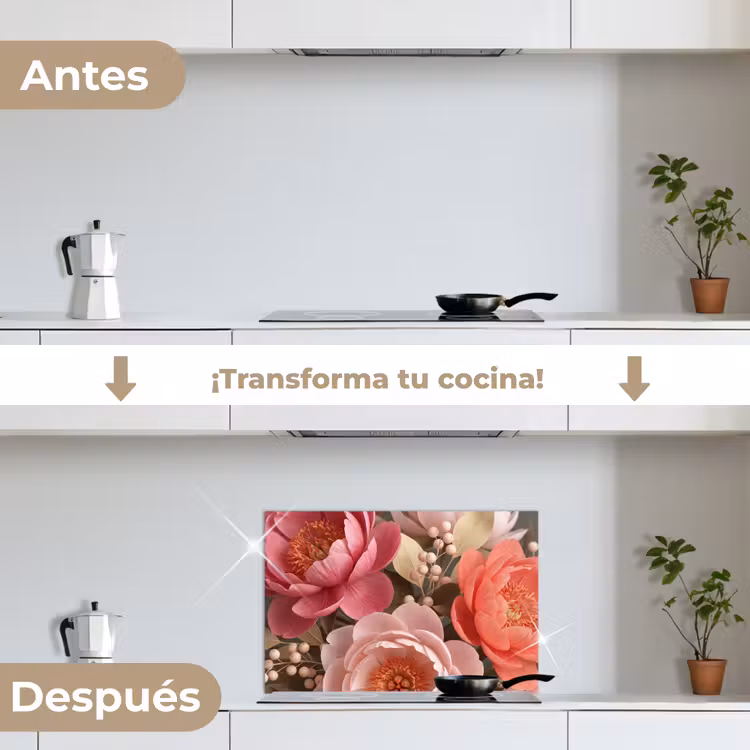 Salpicaderos de cocina - Flores - Floración - Suave - Coral - Decoración — 7