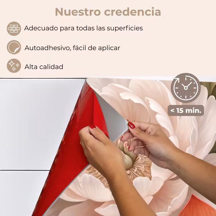 Salpicaderos de cocina - Flores - Perlas - Elegante - Rosa - Blanco — 4