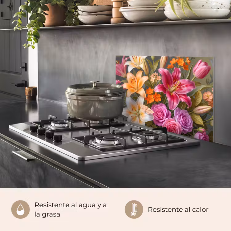 Salpicaderos de cocina - Flores - Ramo - Naturaleza - Colorido - Moderno — 2