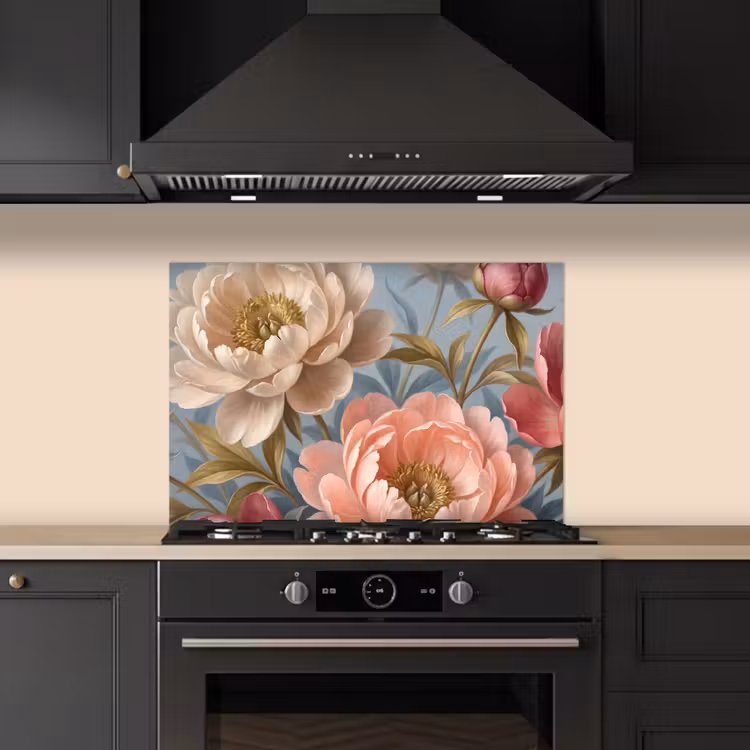 Salpicaderos de cocina - Flores - Rosa - Beige - Moderno - Naturaleza — 5