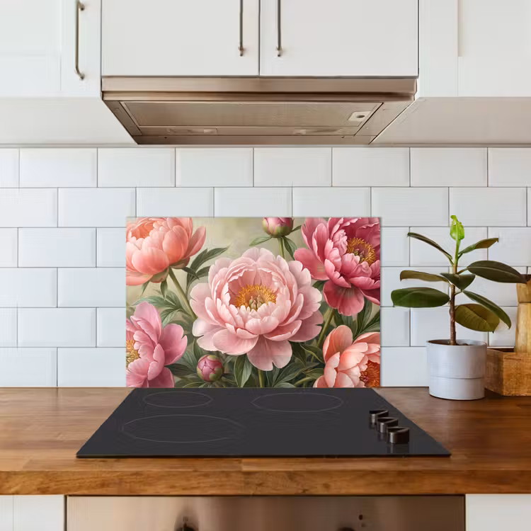 Salpicaderos de cocina - Flores - Rosa - Clásico - Detallado - Naturaleza — 3