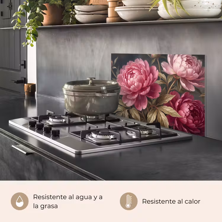 Salpicaderos de cocina - Flores - Rosa - Clásico - Naturaleza — 2