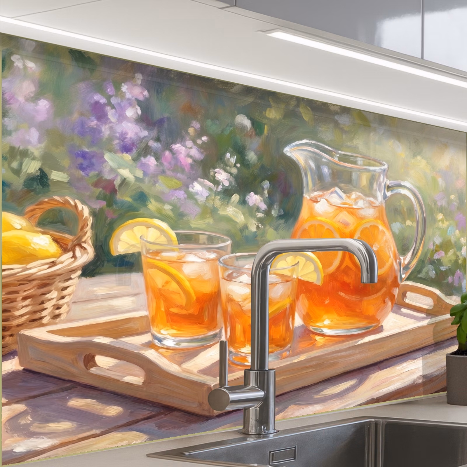 Revestimiento cocina - Bebida - Limón - Verano - Jardín - Amarillo — 1