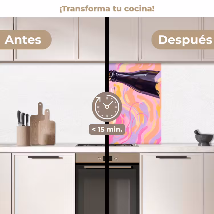 Revestimiento cocina - Bebida - Servir - Fiesta - Abstracto - Rosa — 2