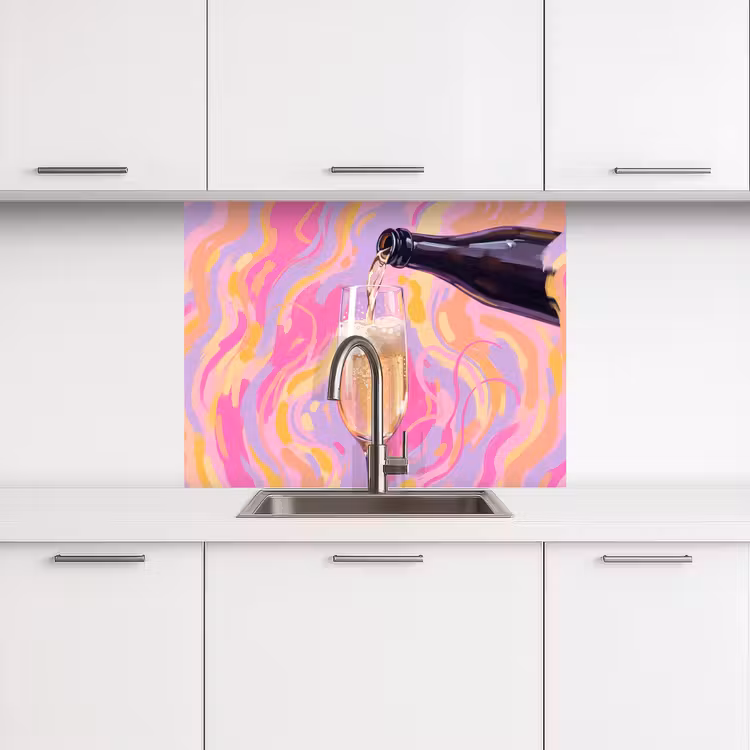 Revestimiento cocina - Bebida - Servir - Fiesta - Abstracto - Rosa — 3
